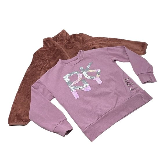 Girl's - DNKY Sweatshirt & Tommy Bahama Light Weight Jacket - Size 5 - Picture 1 of 9